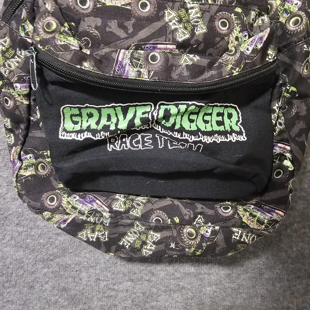 Vintage Grave Digger Race Team Back Pack Monster Jam Bad To The‎ Bone